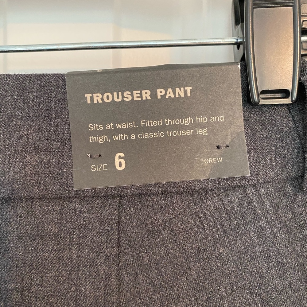 J. Crew Trouser Pant, Flat Front, Size 6